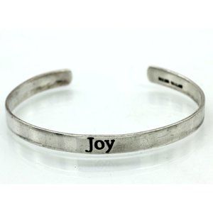 925 STERLING cuff TMA bracelet engraved "JOY" vintage 11.3 grams signed 925 TMA